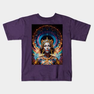 Techno-Shaman (8.1) - Trippy Psychedelic Art Kids T-Shirt